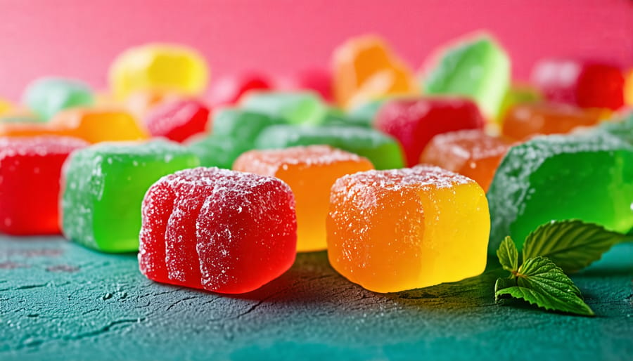 THC gummies presented in environmentally sustainable packaging